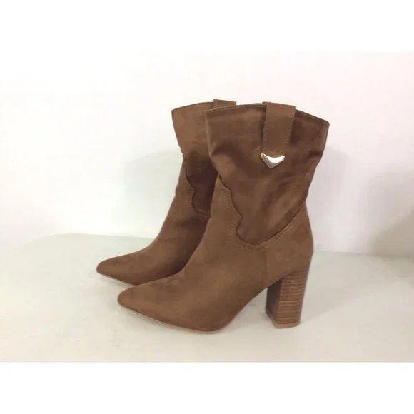 Lulus Western Leather Ankle Boots Womens 6.5 - Picture 5 of 10